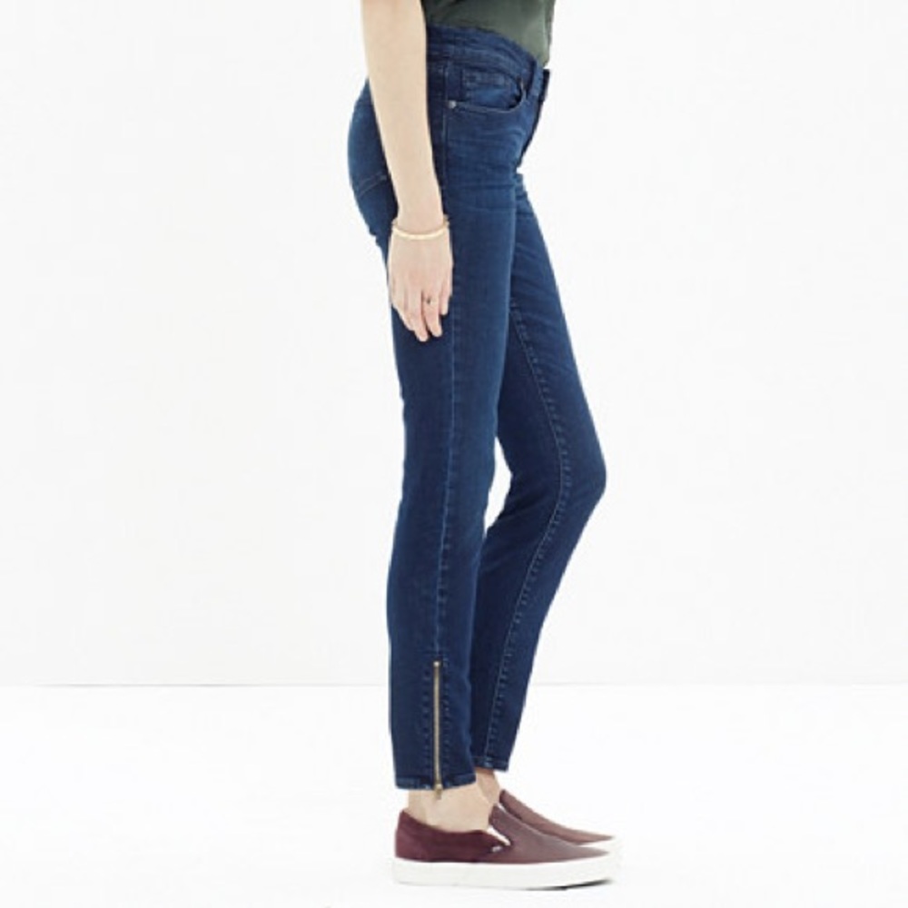 Madewell skinny skinny zip jeans in edgewater wash